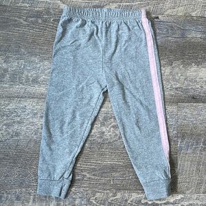 Garanimals | 2T Light Gray Bottoms with Light Pink Side Stripes